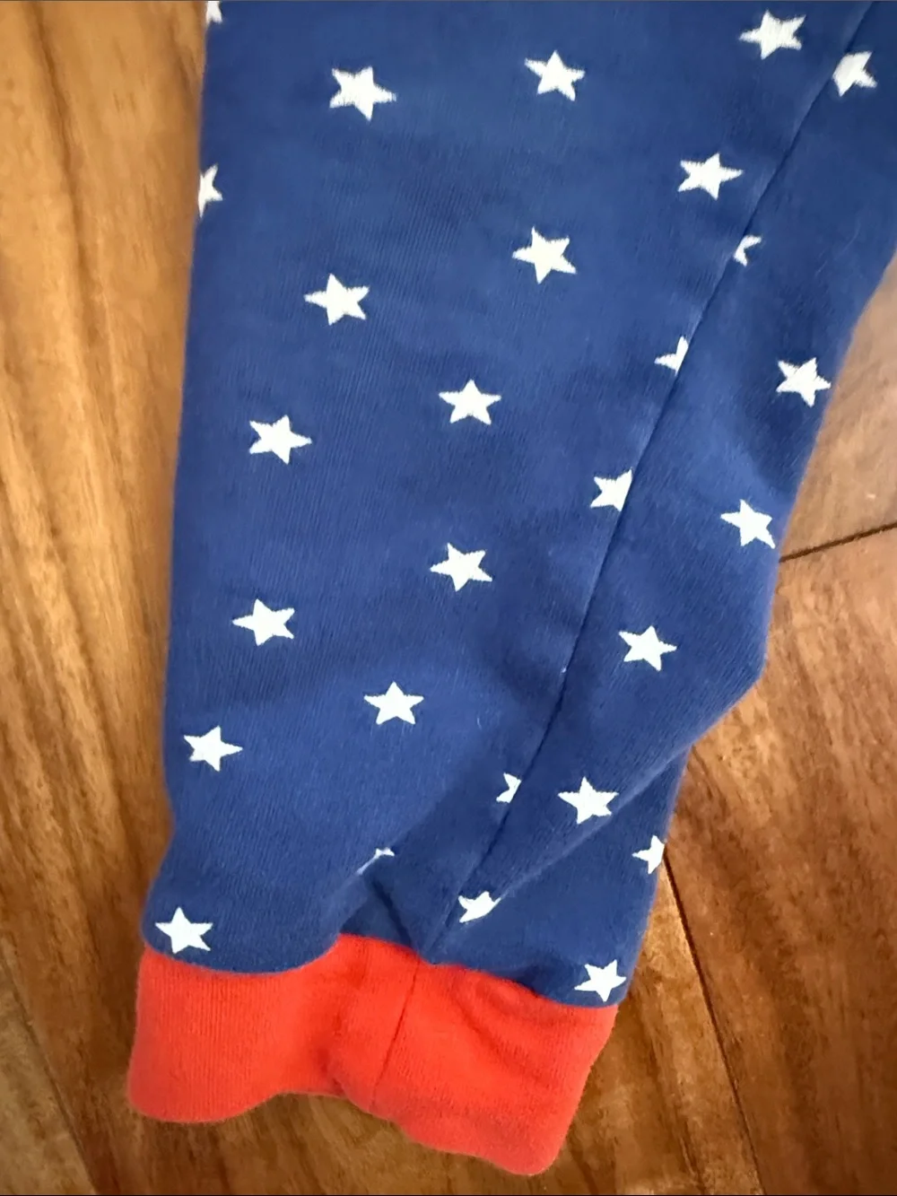 Baby Boden Navy Star Print Pajama Bottoms with Red Trim